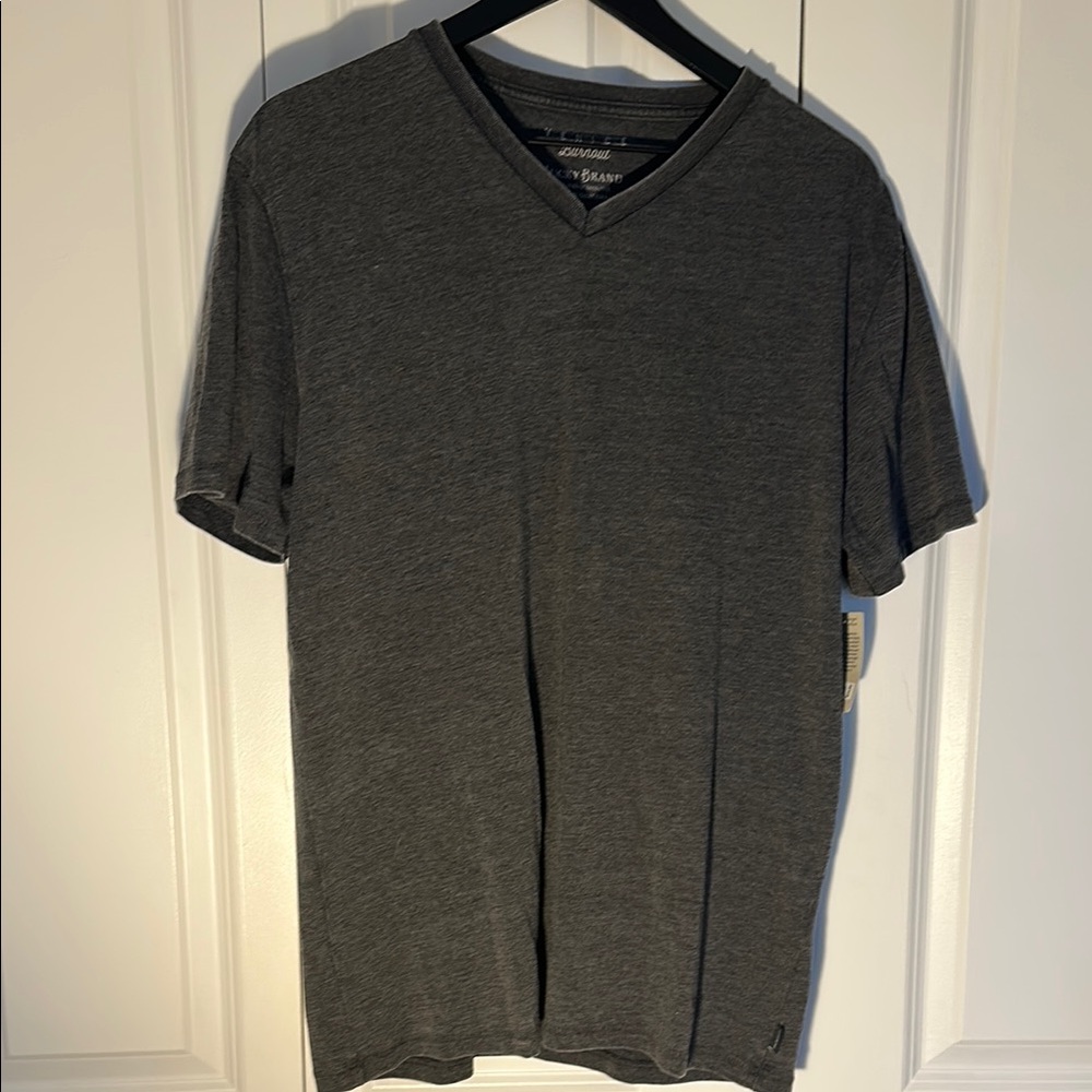 Lucky Brand Gray V-Neck T-Shirt